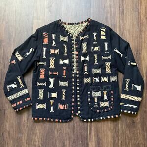 Yak Magik Reversible Embroidered Cotton Silk Jacket Small Made in Nepal